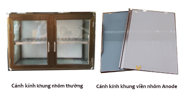 Khung viền nhôm Anode trên cánh kính tủ bếp khác gì với nhôm thường?